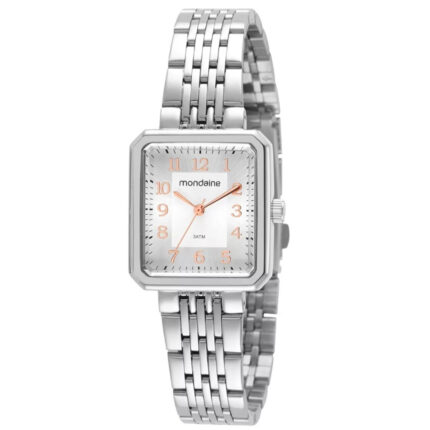 Relógio Feminino Mondaine Retangular Prata 32358L0MVNE2