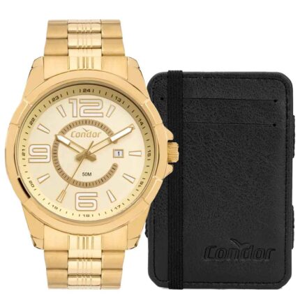 Relógio Condor Masculino Speed Dourado CO2115MVZ/K4X  Com Carteira