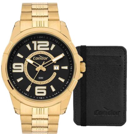 Relógio Condor Masculino Speed Dourado CO2115MVZ/K4P Kit Com Carteira