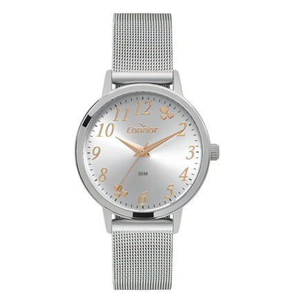 Relógio Feminino Condor Prateado Com Números CO2035NDQ4K