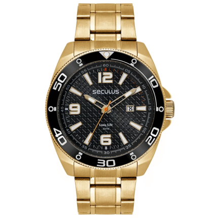 Relógio Seculus Masculino Analógico Aço Dourado 77241GPSVDA2
