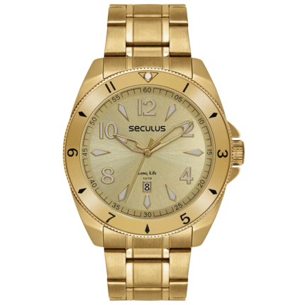 Relógio Seculus Masculino Long-Life Dourado 77259GPSVDA2