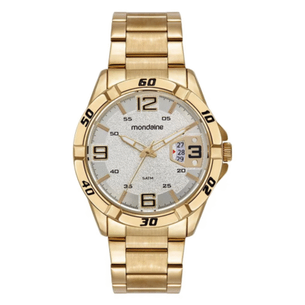 Relogio Mondaine Masculino Dourado Calendario 33029GPMVDE2