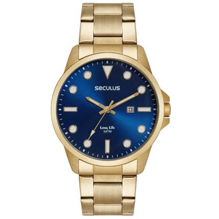 Relógio Seculus Masculino long- Life Dourado 44217GPSVDA3
