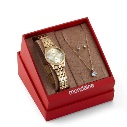 Relógio Mondaine Feminino Cristais Dourado 99912LPMKDE1K1