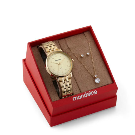 Relógio Mondaine Feminino Analógico Dourado Clássico 99906LPMKDE1K1